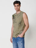 Camiseta Hombre Sin Mangas Boxing Estampado Delantero y Espalda – Koroshi Kaki