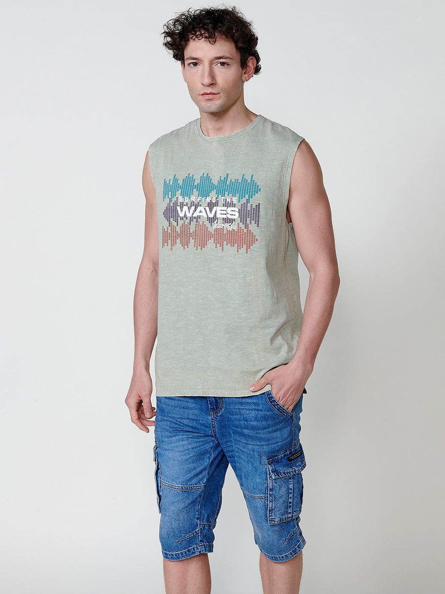 Camiseta Hombre Sin Mangas Boxing Estampado Surf – Koroshi 2511MS42