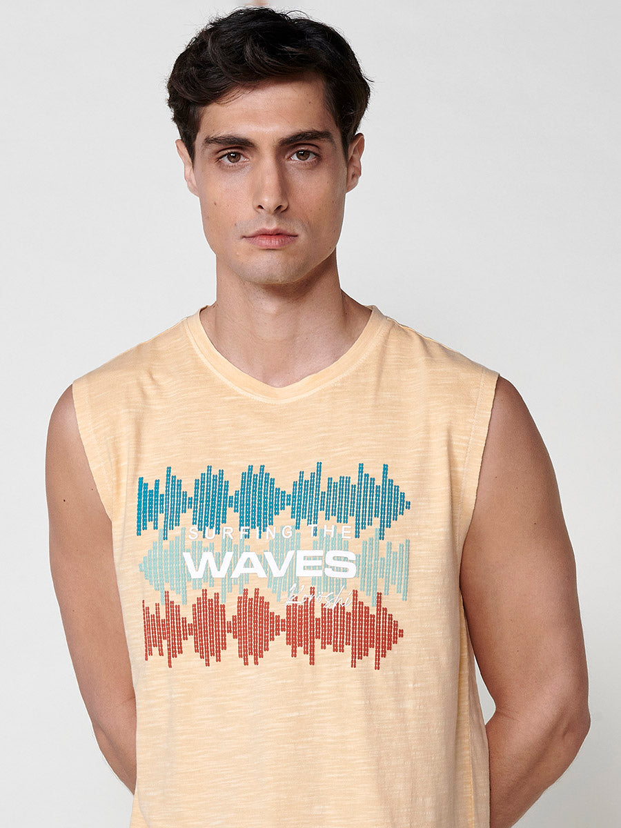 Camiseta Hombre Sin Mangas Boxing Estampado Surf – Koroshi 2511MS42