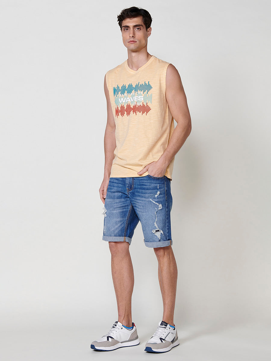 Camiseta Hombre Sin Mangas Boxing Estampado Surf – Koroshi 2511MS42