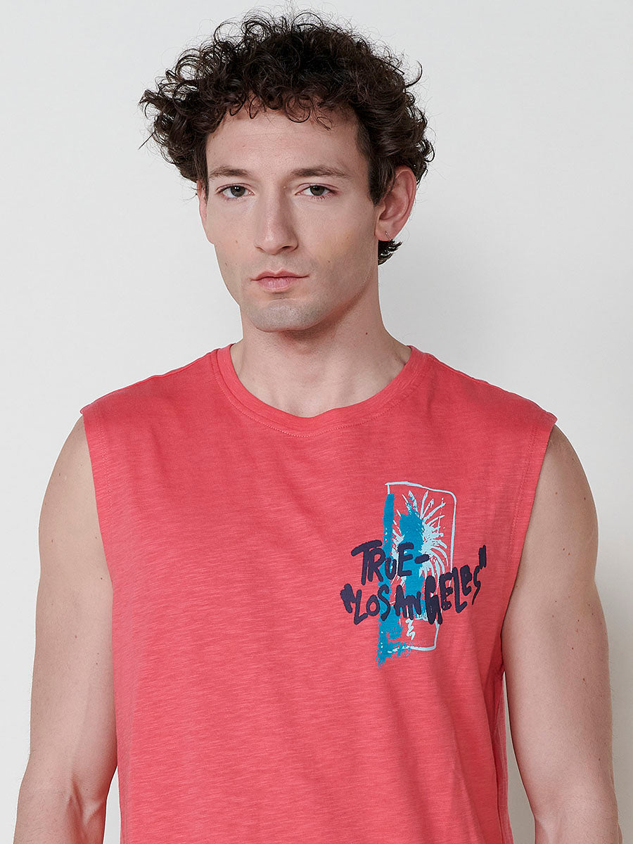 Camiseta Hombre Sin Mangas Boxing Estampado Frontal y Trasero – Koroshi Coral