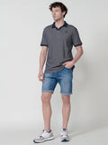 Polo Hombre Manga Corta Cuello Abierto Texturizado – Koroshi Navy