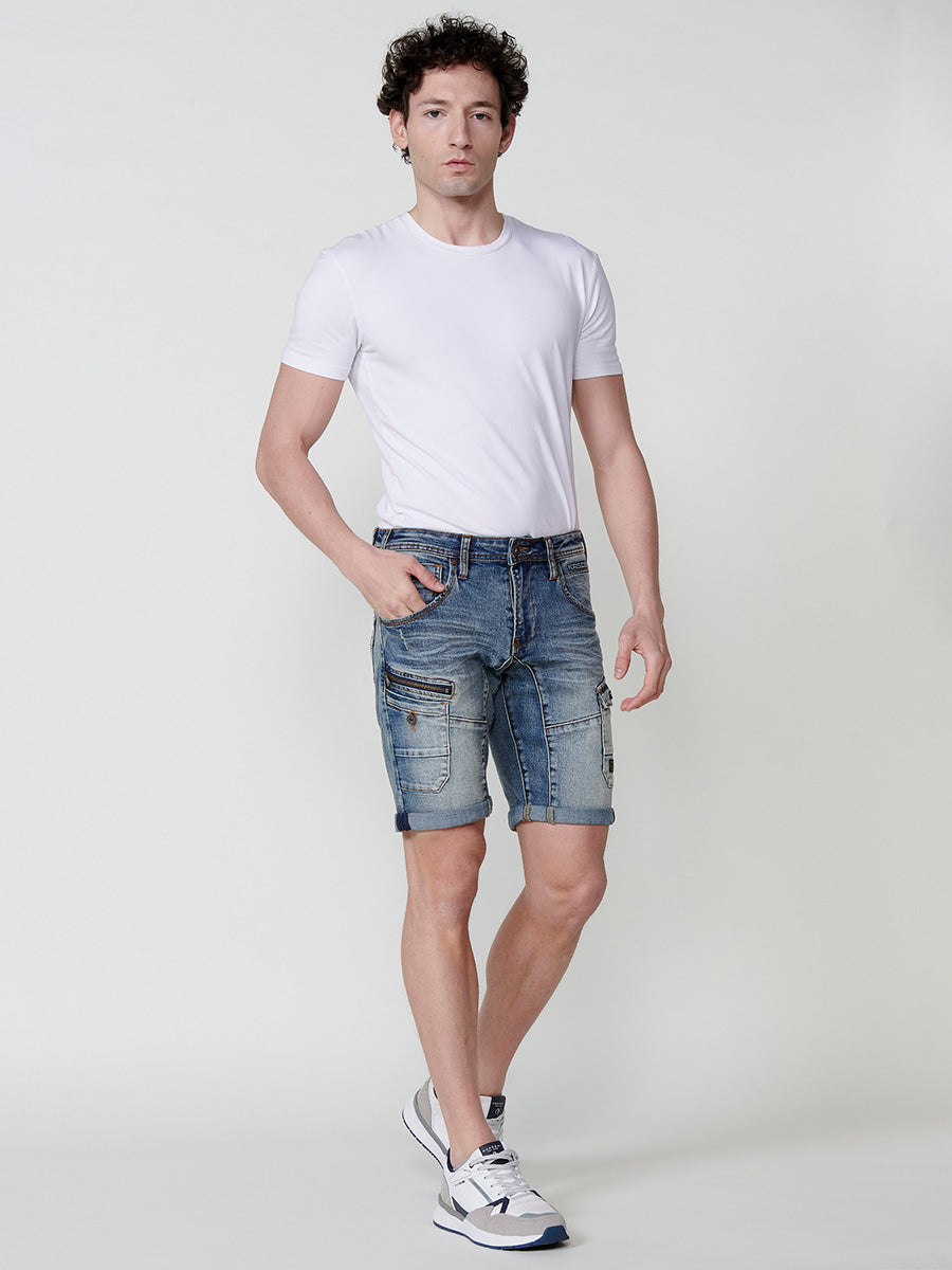 Bermuda Denim Workwear Hombre Regular – Koroshi Azul Claro