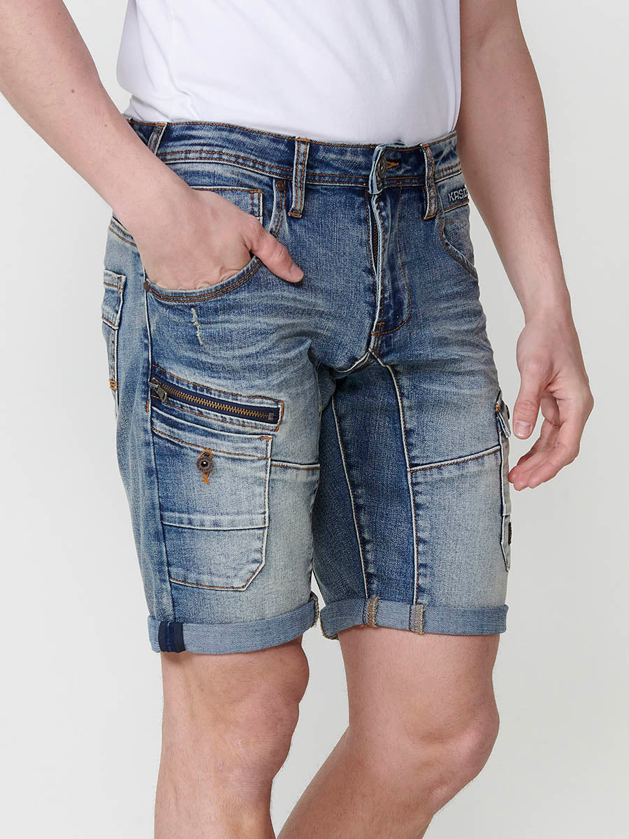 Bermuda Denim Workwear Hombre Regular – Koroshi Azul Claro