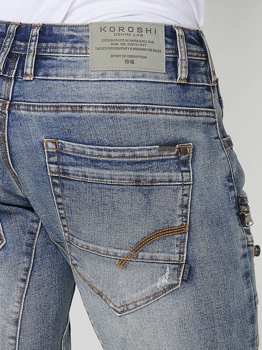 Bermuda Denim Workwear Hombre Regular – Koroshi Azul Claro
