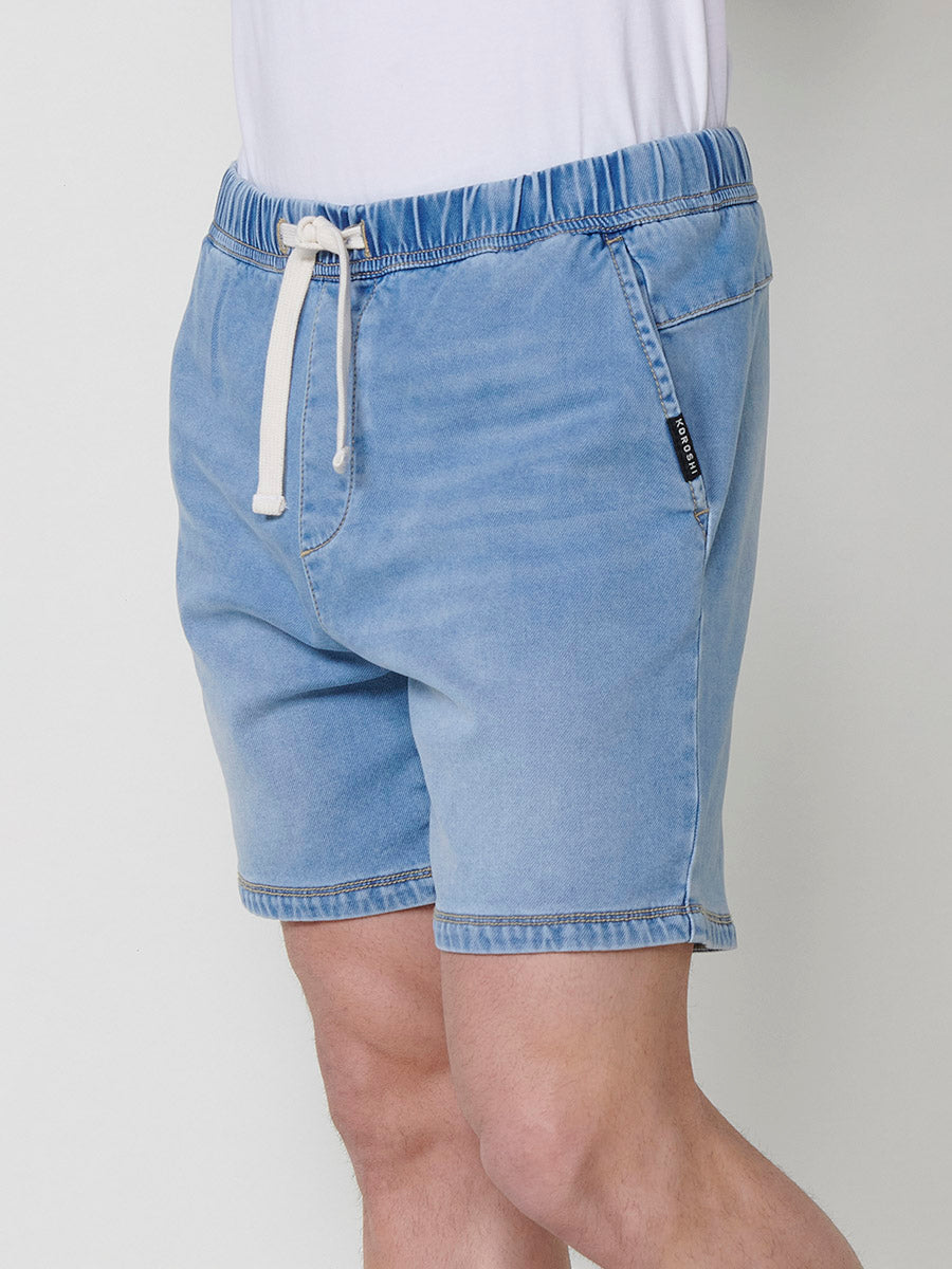 Short Hombre Jogger Knit Denim Lavado – Koroshi 2511PS88