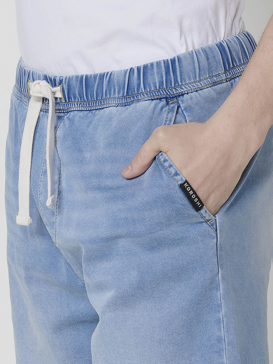 Short Hombre Jogger Knit Denim Lavado – Koroshi 2511PS88