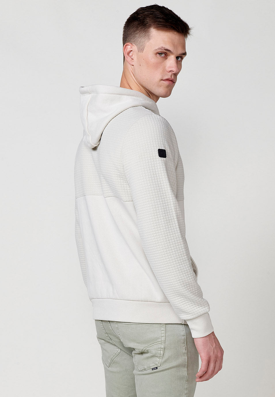 Sudadera Hombre Capucha Texturizada Piedra – Koroshi