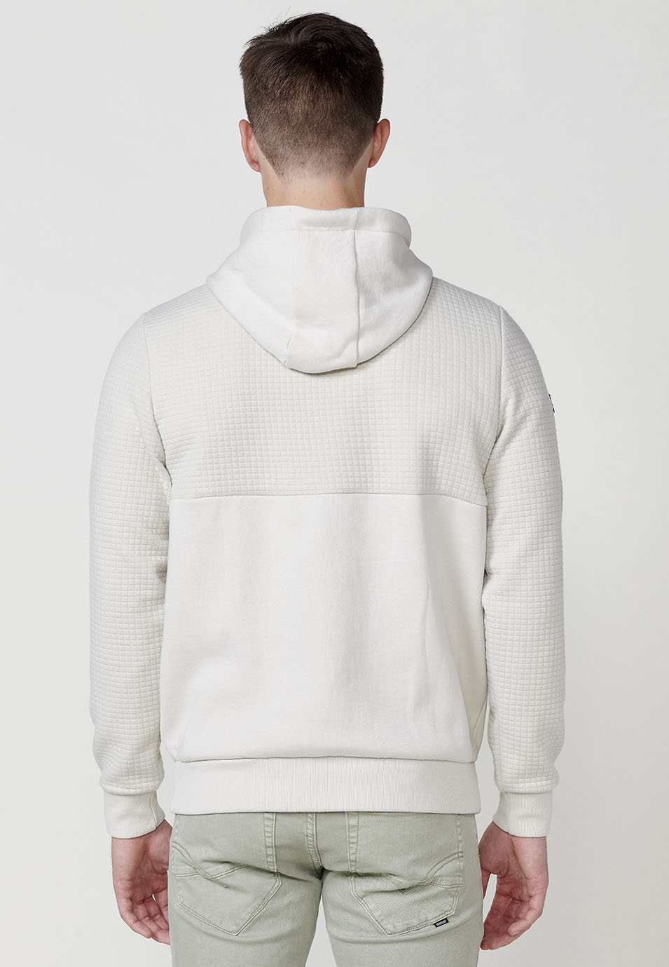 Sudadera Hombre Capucha Texturizada Piedra – Koroshi