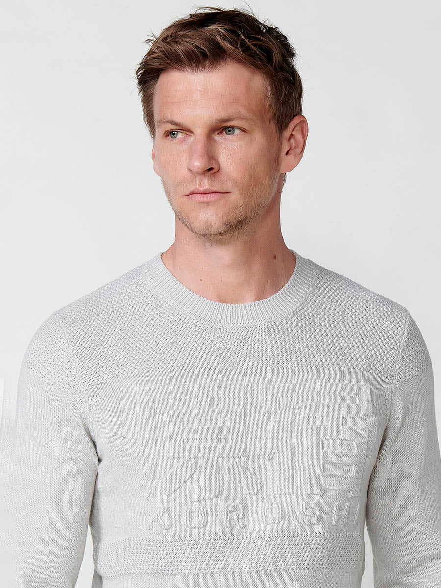 Jersey Hombre Punto Cuello Redondo con Relieve Delantero – Koroshi Crudo