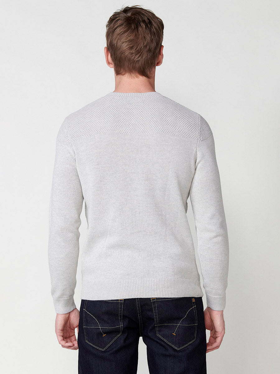 Jersey Hombre Punto Cuello Redondo con Relieve Delantero – Koroshi Crudo