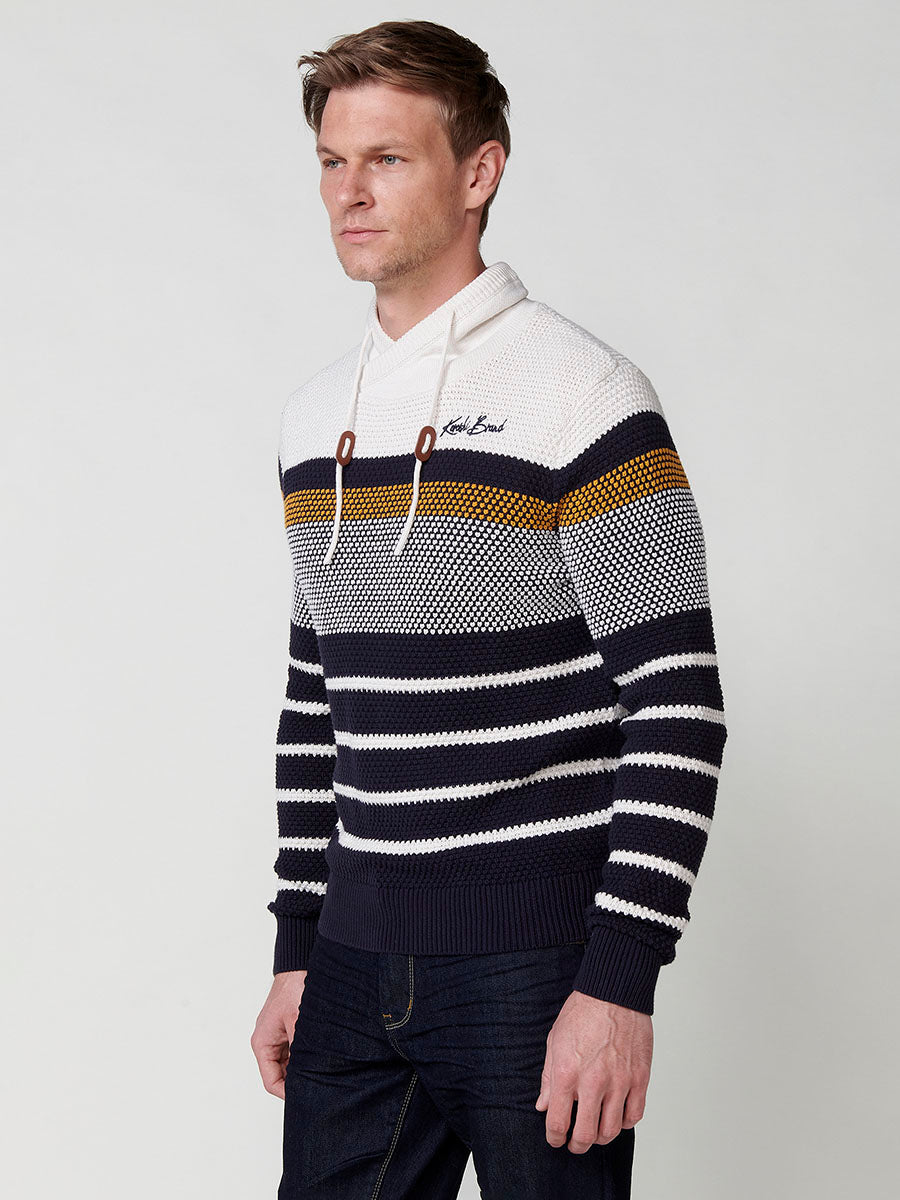 Jersey Hombre Punto Cuello Perkins con Cordón a Rayas – Koroshi 2511TR09