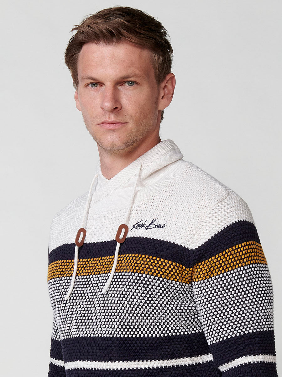 Jersey Hombre Punto Cuello Perkins con Cordón a Rayas – Koroshi 2511TR09