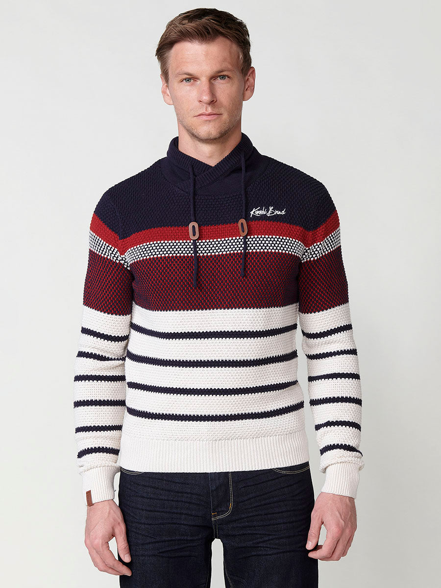 Jersey Hombre Punto Cuello Perkins con Cordón a Rayas – Koroshi 2511TR09