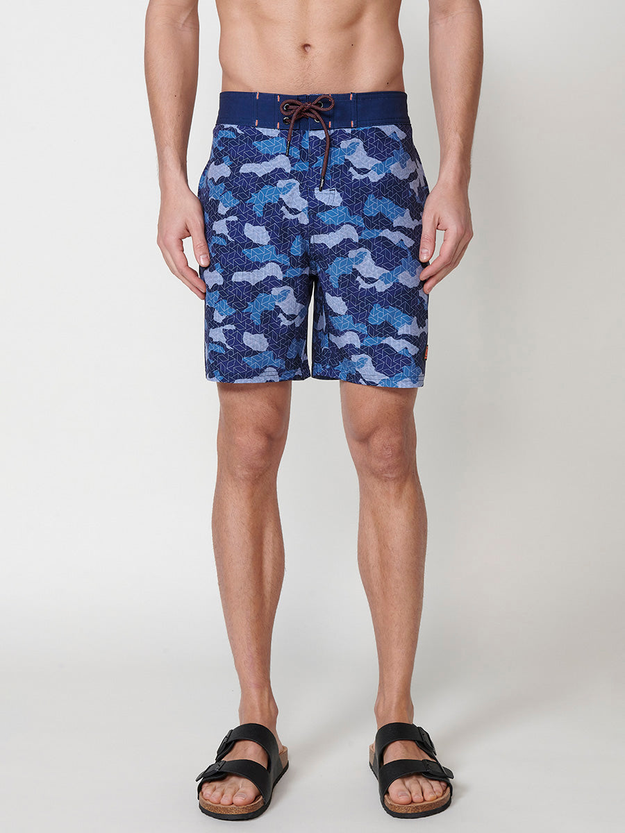 Bañador Hombre Corto Estampado Camuflaje Azul – Koroshi