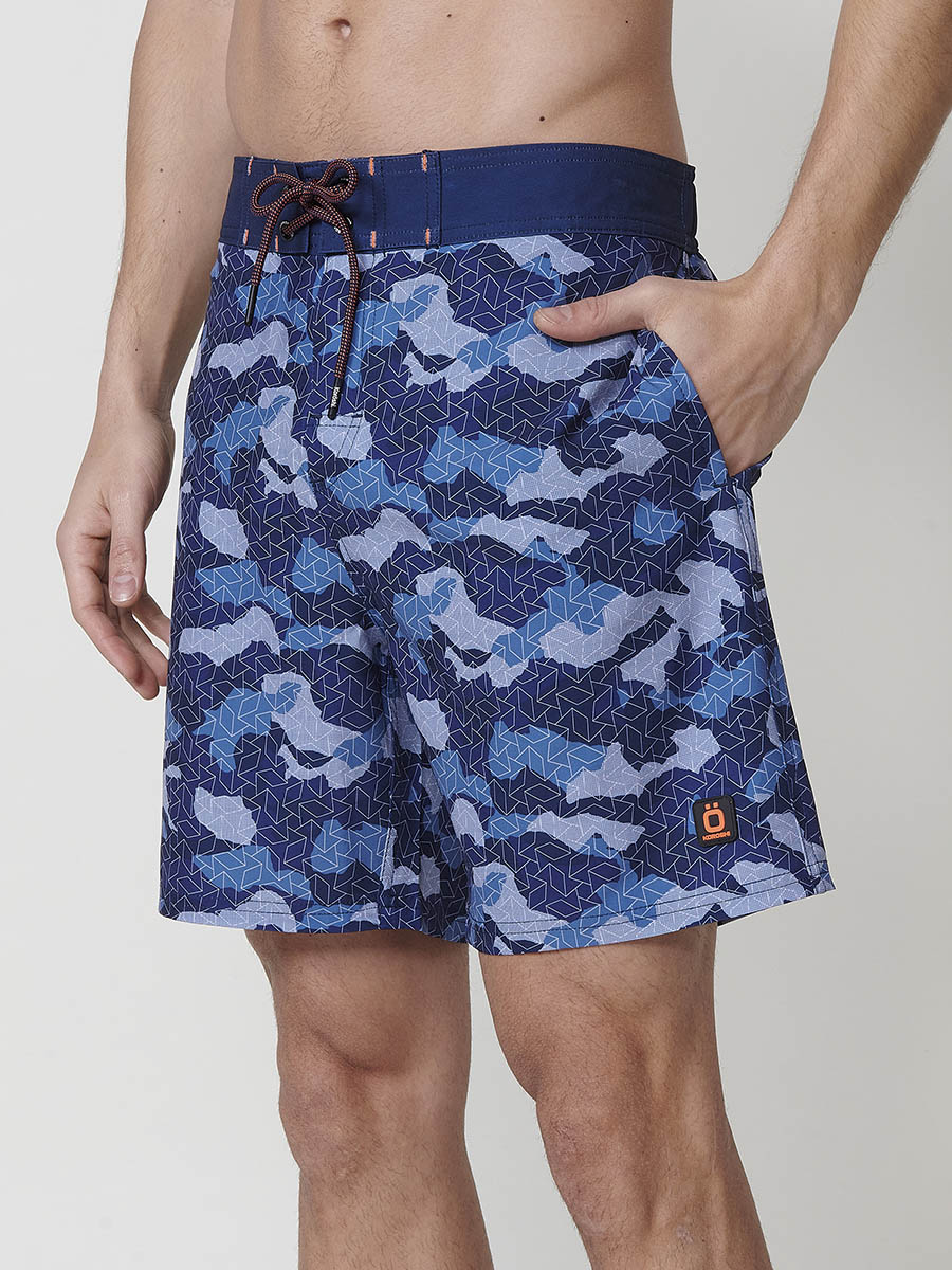 Bañador Hombre Corto Estampado Camuflaje Azul – Koroshi