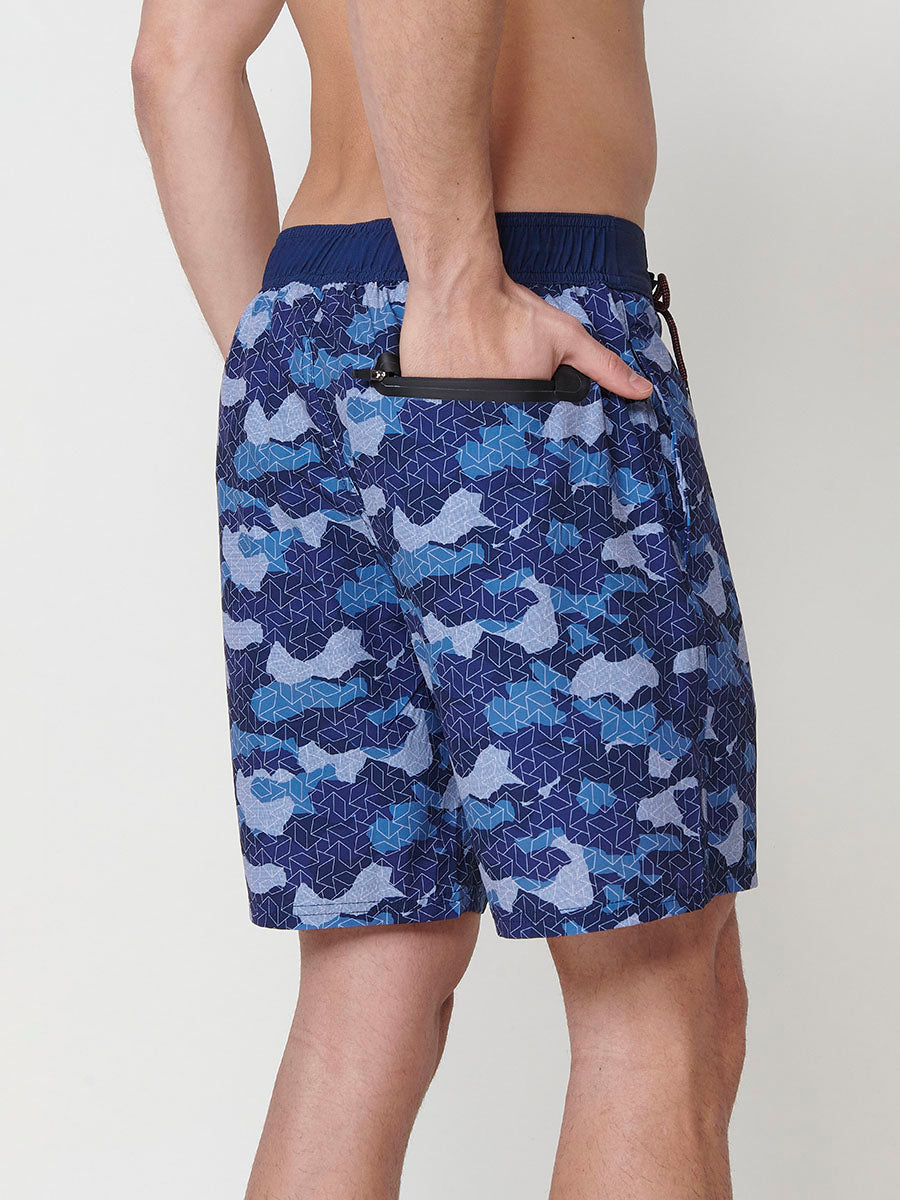 Bañador Hombre Corto Estampado Camuflaje Azul – Koroshi