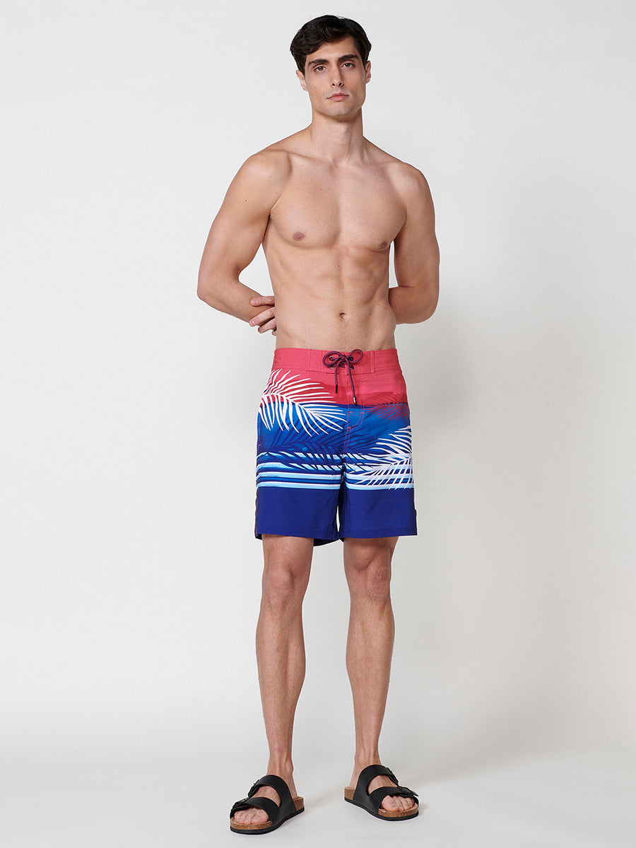 Bañador Hombre Surfero Estampado Tropical Azul – Koroshi