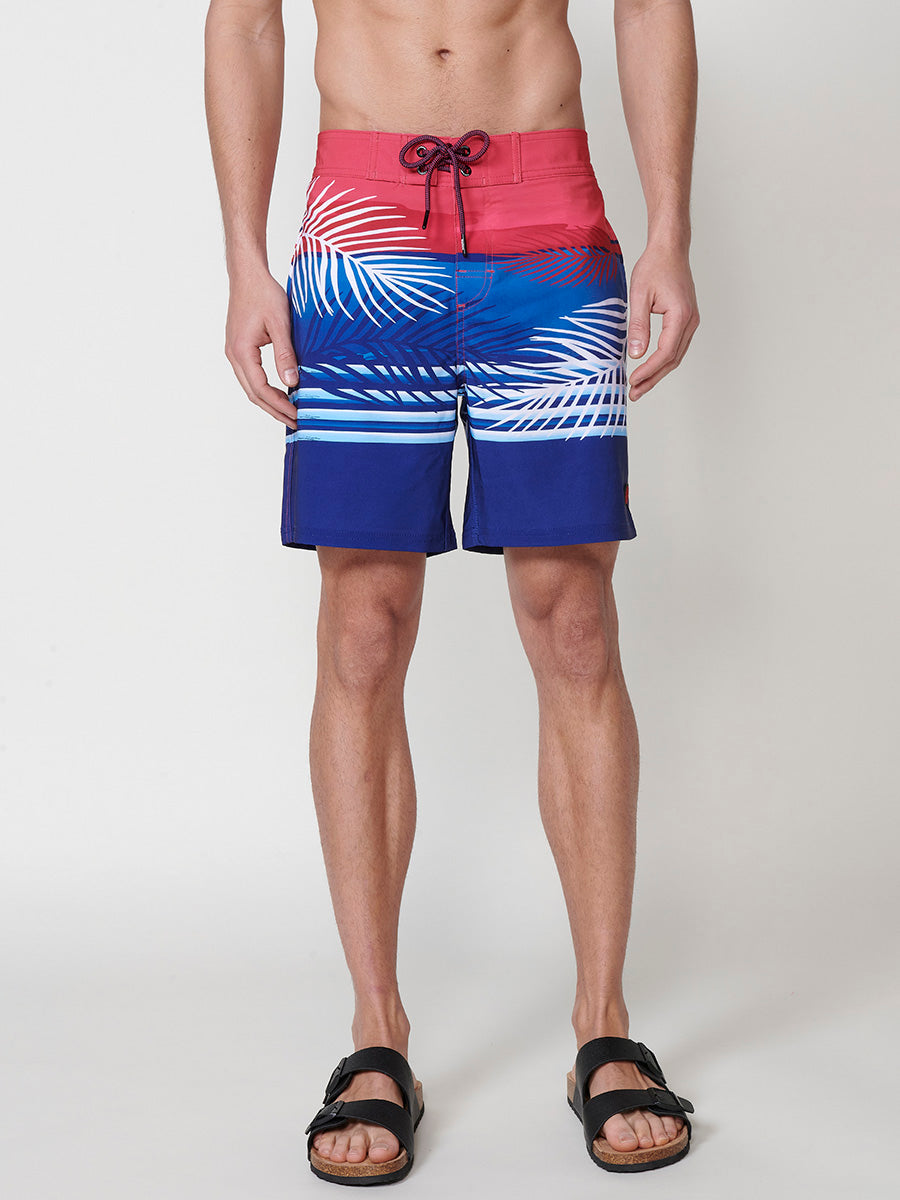 Bañador Hombre Surfero Estampado Tropical Azul – Koroshi