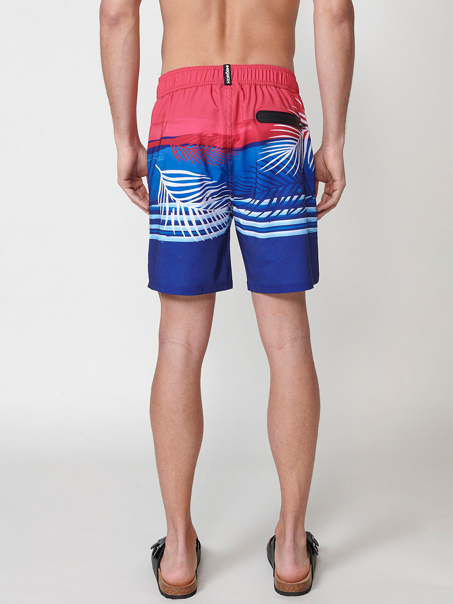 Bañador Hombre Surfero Estampado Tropical Azul – Koroshi