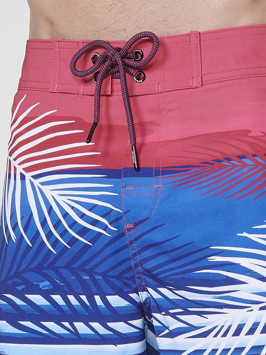 Bañador Hombre Surfero Estampado Tropical Azul – Koroshi