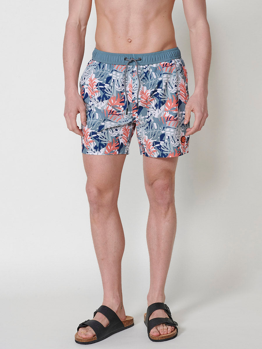 Bañador Hombre Corto Estampado Tropical Kaki – Koroshi