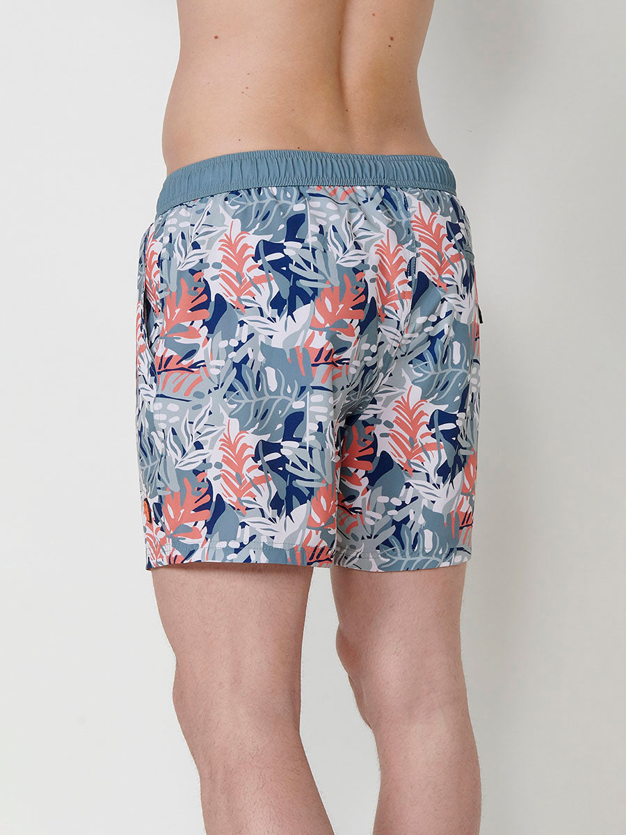 Bañador Hombre Corto Estampado Tropical Kaki – Koroshi
