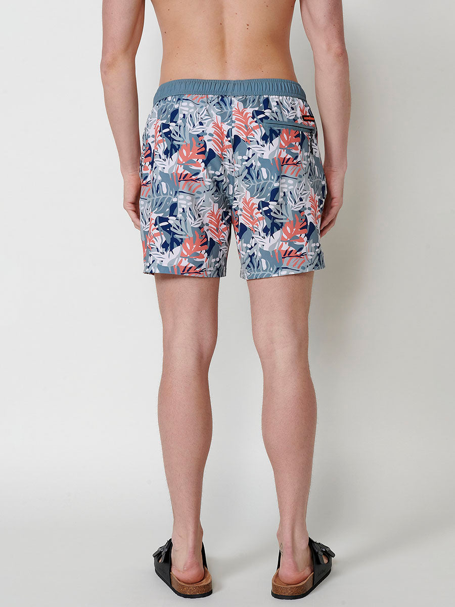 Bañador Hombre Corto Estampado Tropical Kaki – Koroshi