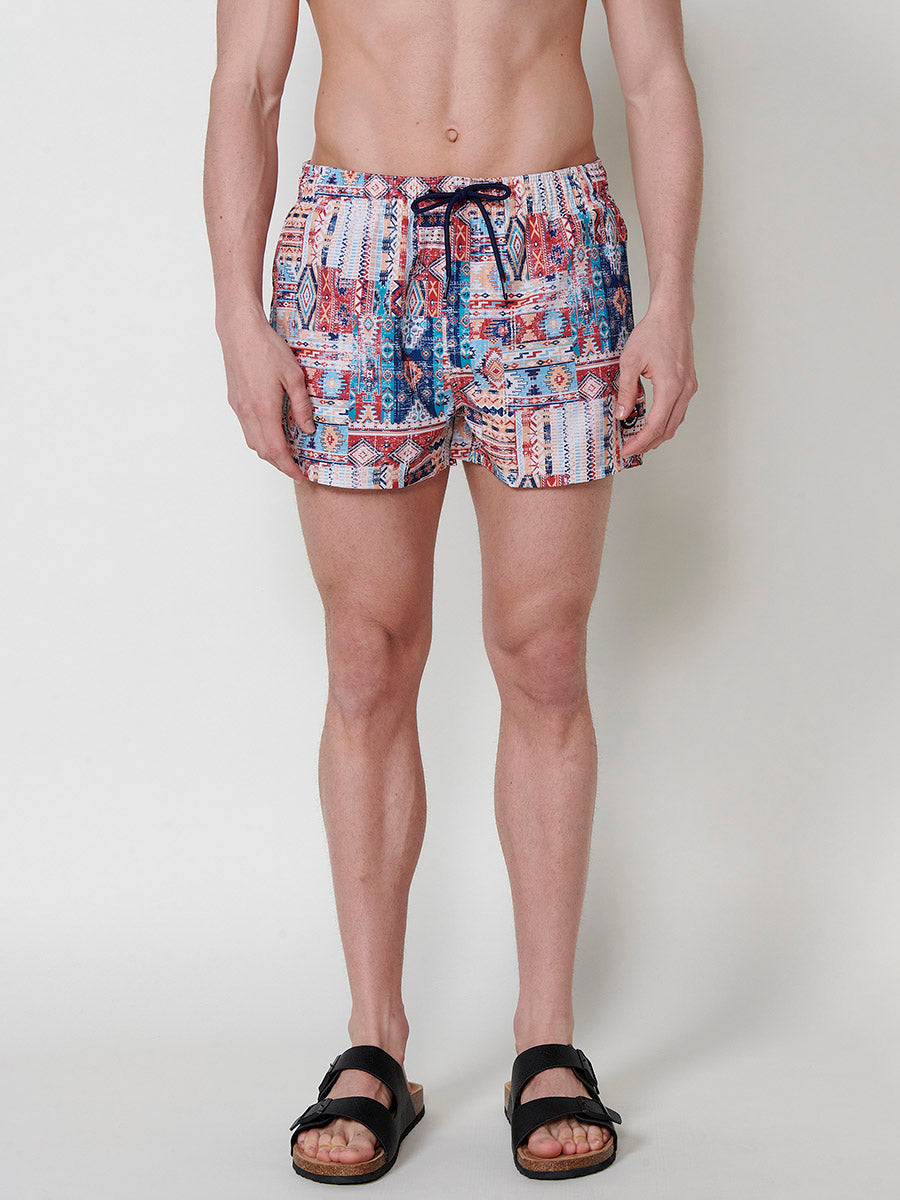 Bañador Hombre Corto Estampado Étnico – Koroshi 2511WA09