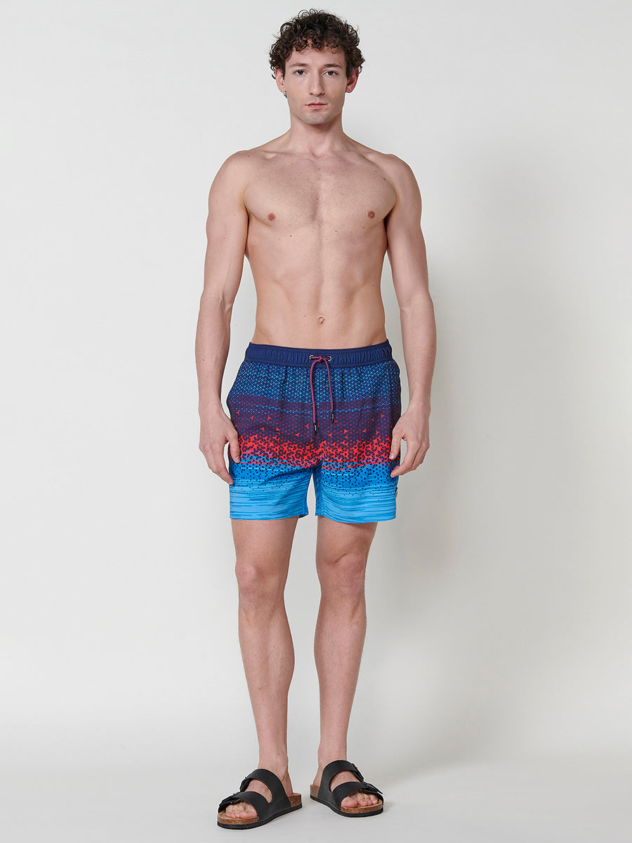Bañador Hombre Corto Estampado Geométrico Degradado – Koroshi 2511WA15