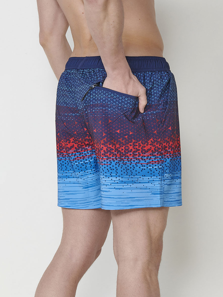 Bañador Hombre Corto Estampado Geométrico Degradado – Koroshi 2511WA15