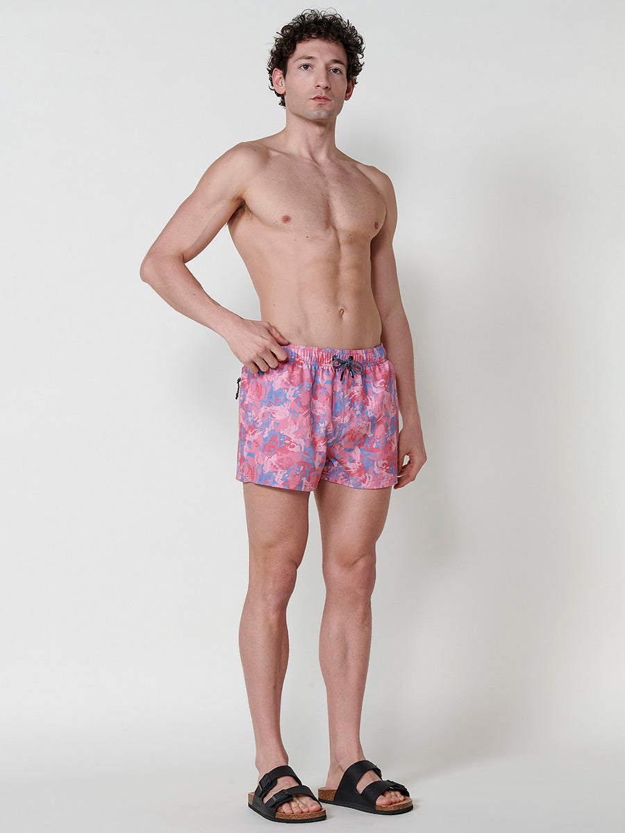 Bañador Hombre Corto Estampado Acuarela Coral – Koroshi