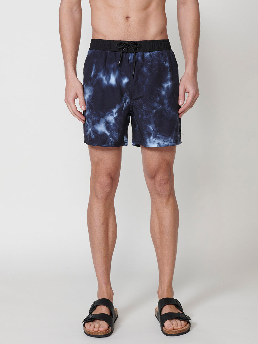 Bañador Hombre Corto Estampado Tie-Dye Negro – Koroshi
