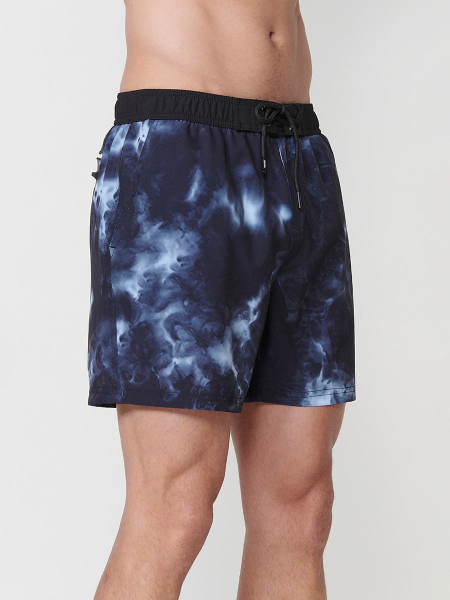 Bañador Hombre Corto Estampado Tie-Dye Negro – Koroshi