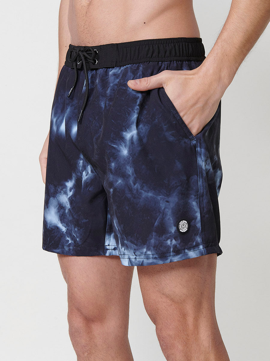 Bañador Hombre Corto Estampado Tie-Dye Negro – Koroshi