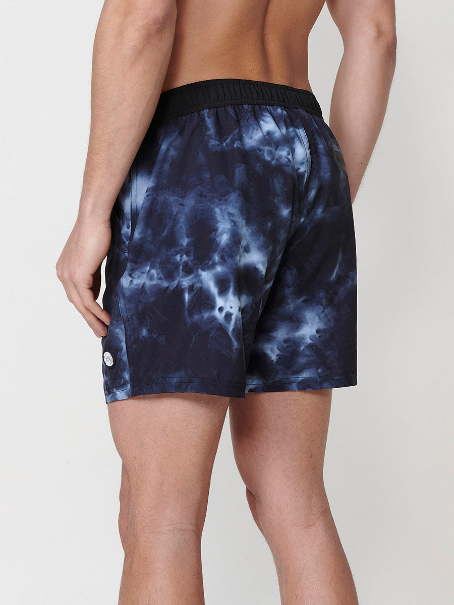 Bañador Hombre Corto Estampado Tie-Dye Negro – Koroshi
