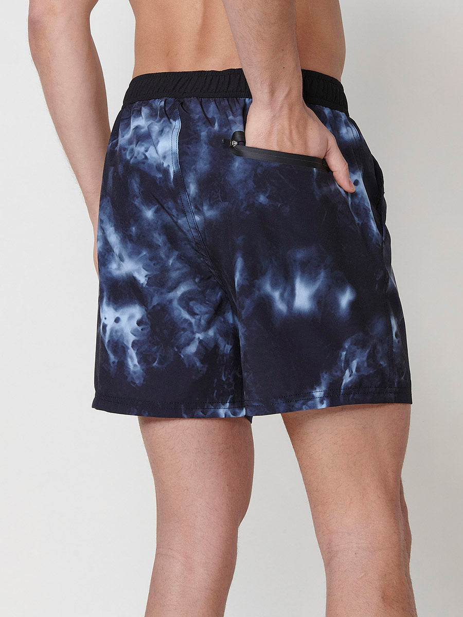 Bañador Hombre Corto Estampado Tie-Dye Negro – Koroshi