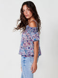 Blusa Mujer Escote Bardot Estampado Floral – Koroshi Azul