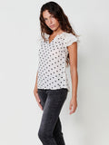 Blusa Mujer Voile Sin Mangas Estampado Topos Cruda – Koroshi 2512BL33