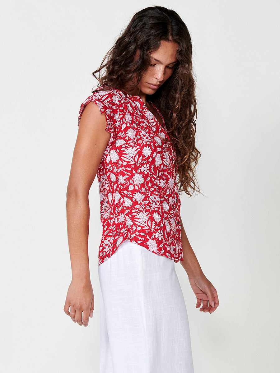 Blusa Mujer Manga Corta Estampado Floral Cuello Mao – Koroshi 2512BL35