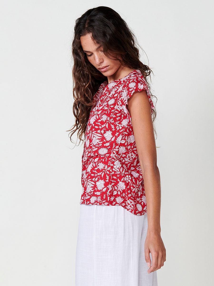 Blusa Mujer Manga Corta Estampado Floral Cuello Mao – Koroshi 2512BL35