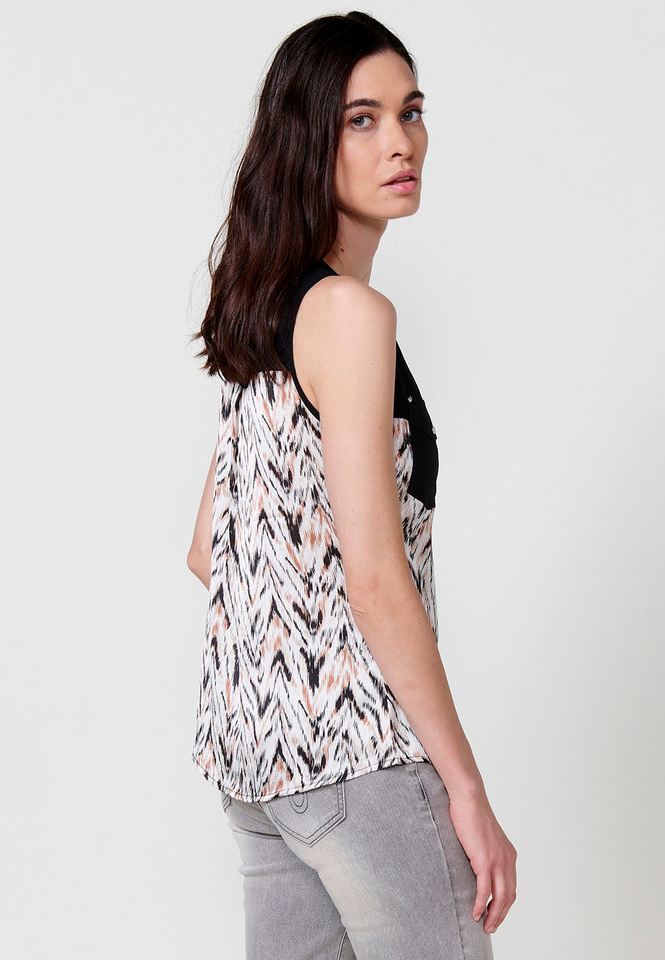 Blusa Mujer Sin Mangas Estampado Floral – Koroshi 2512BL81