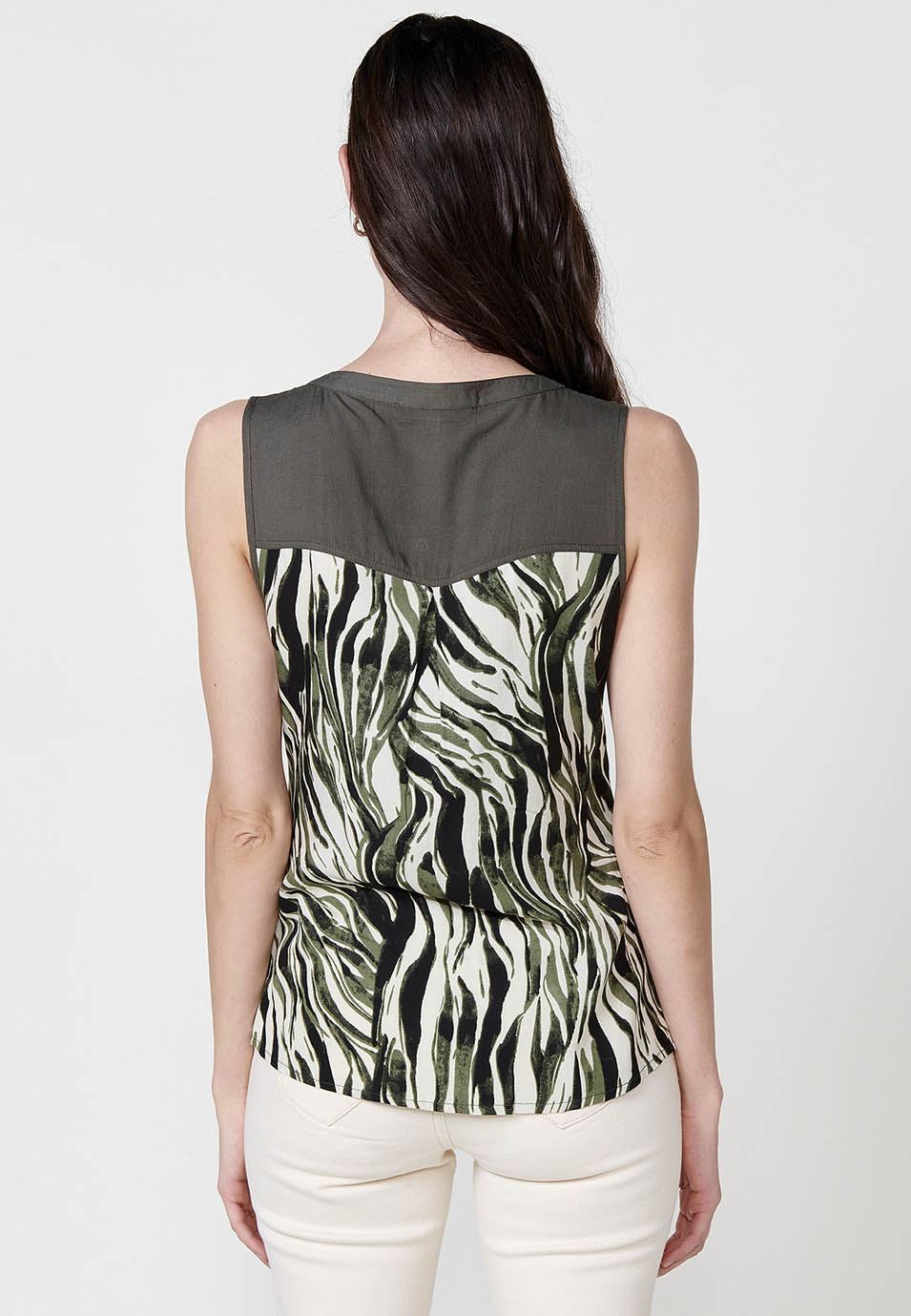 Blusa Mujer Sin Mangas Estampado Floral – Koroshi 2512BL81