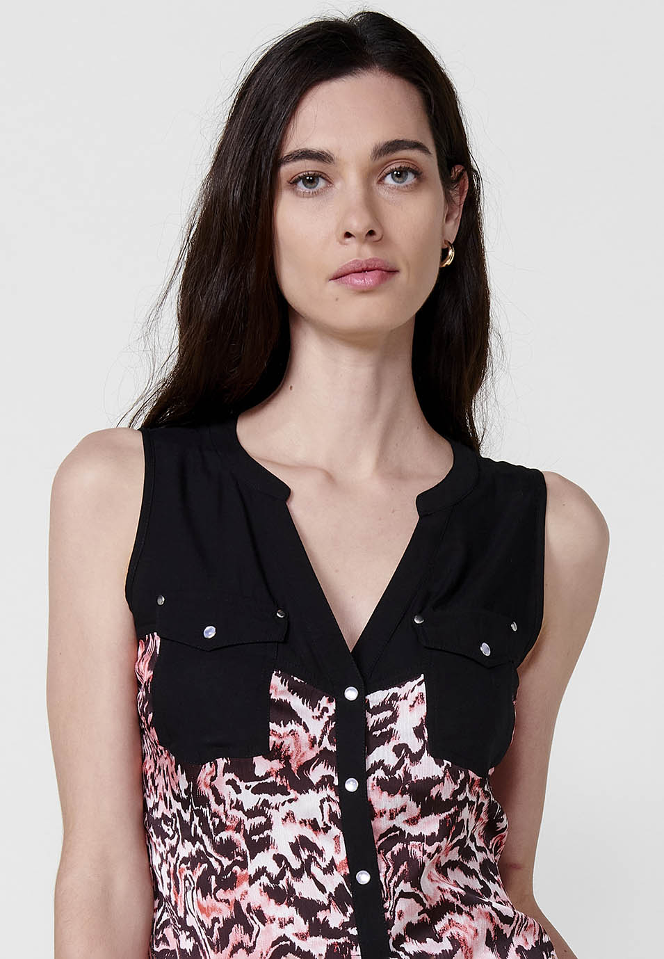 Blusa Mujer Sin Mangas Estampado Floral – Koroshi 2512BL81