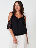 Blusa Mujer Sin Mangas Bordada Cuello Camisero – Koroshi Crudo