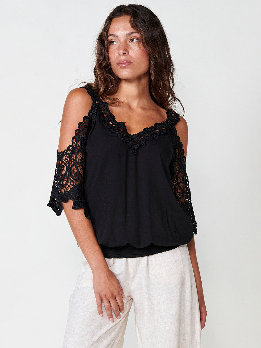 Blusa Mujer Sin Mangas Bordada Cuello Camisero – Koroshi Crudo