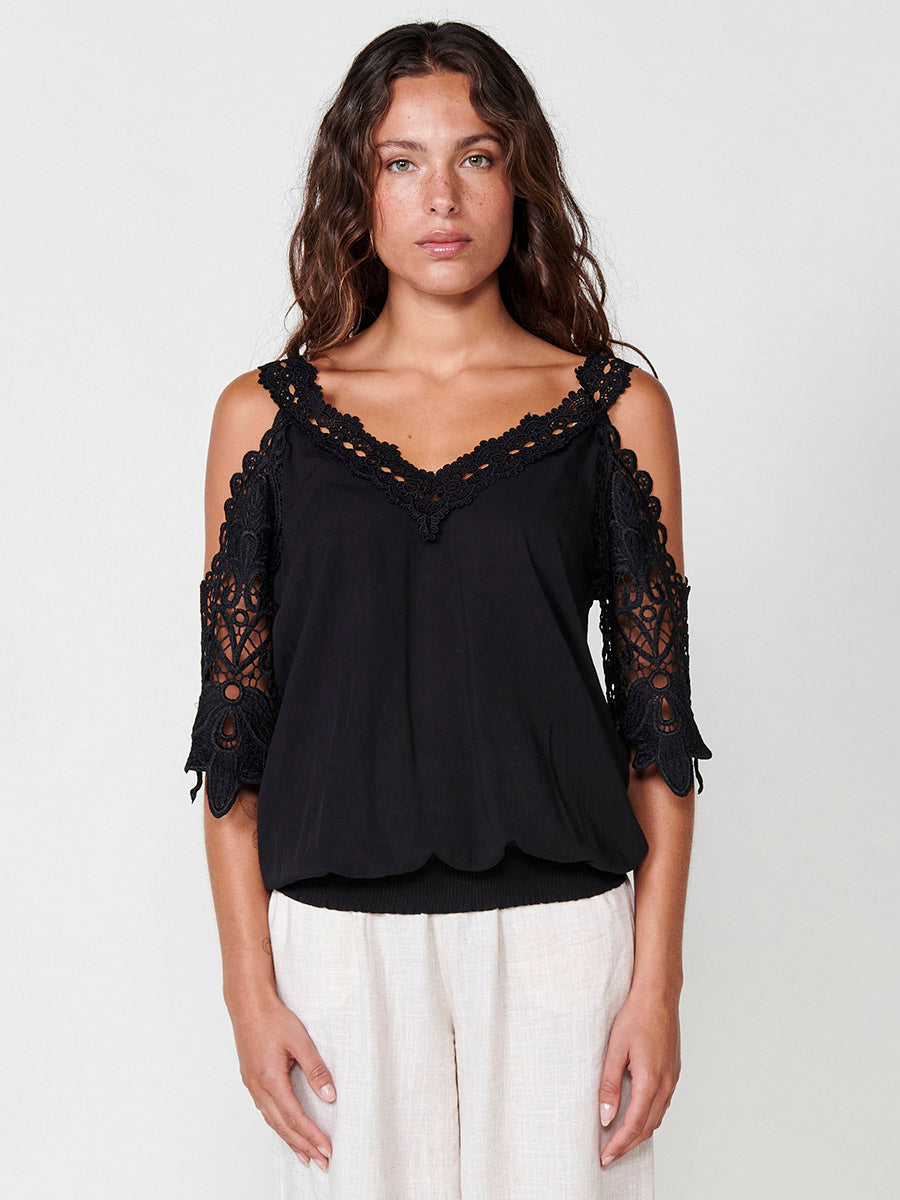 Blusa Mujer Sin Mangas Bordada Cuello Camisero – Koroshi Crudo