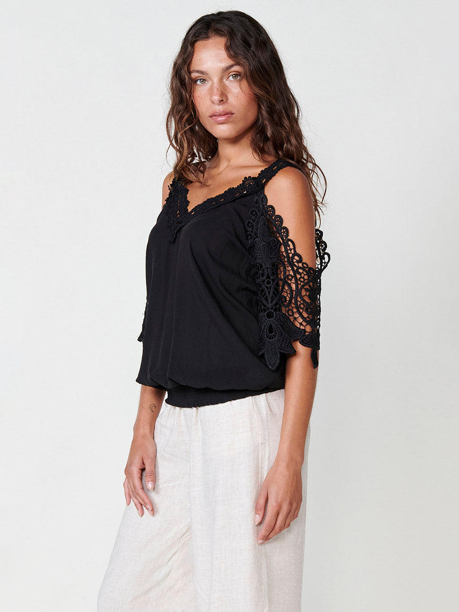 Blusa Mujer Sin Mangas Bordada Cuello Camisero – Koroshi Crudo