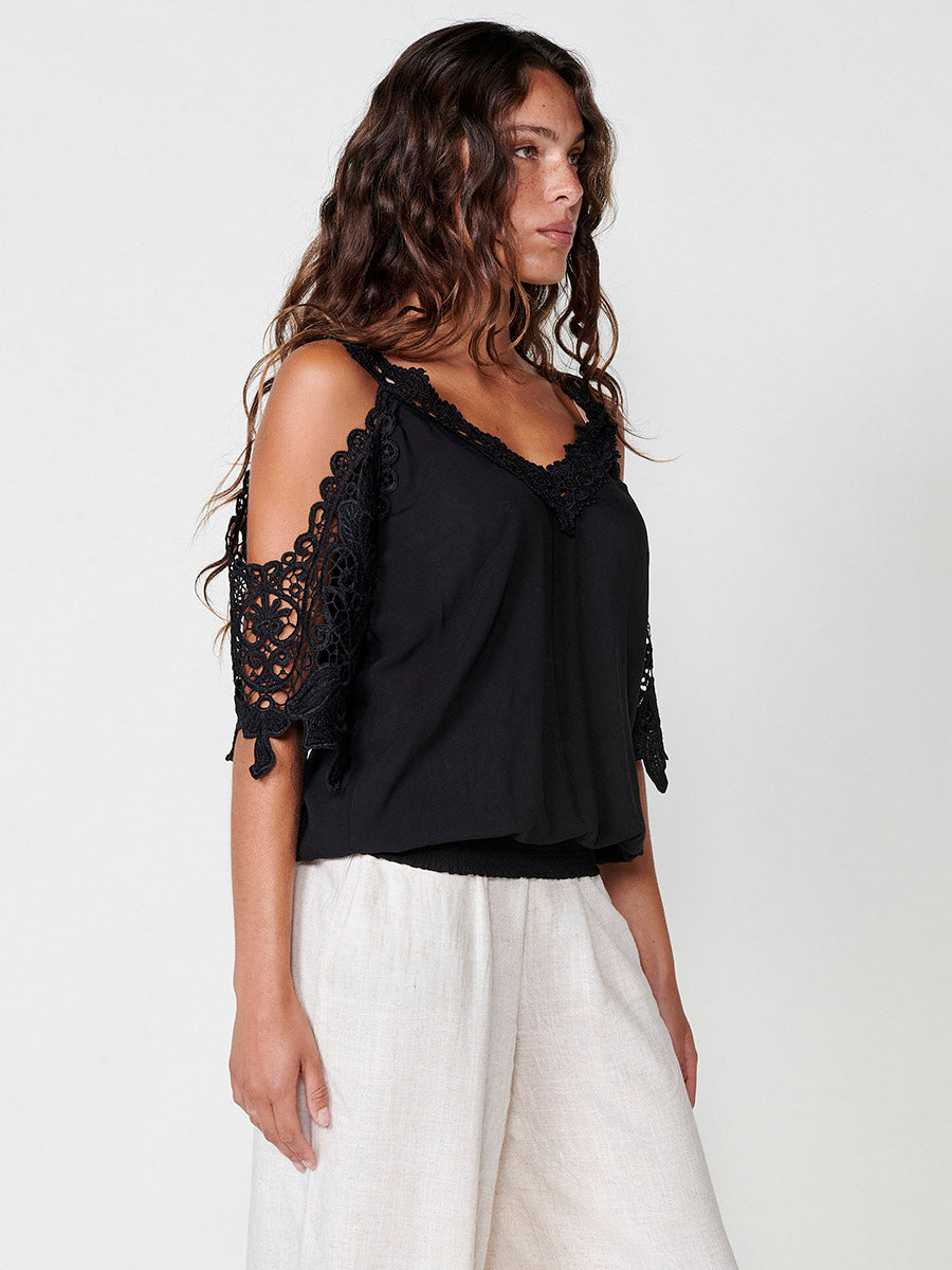 Blusa Mujer Sin Mangas Bordada Cuello Camisero – Koroshi Crudo