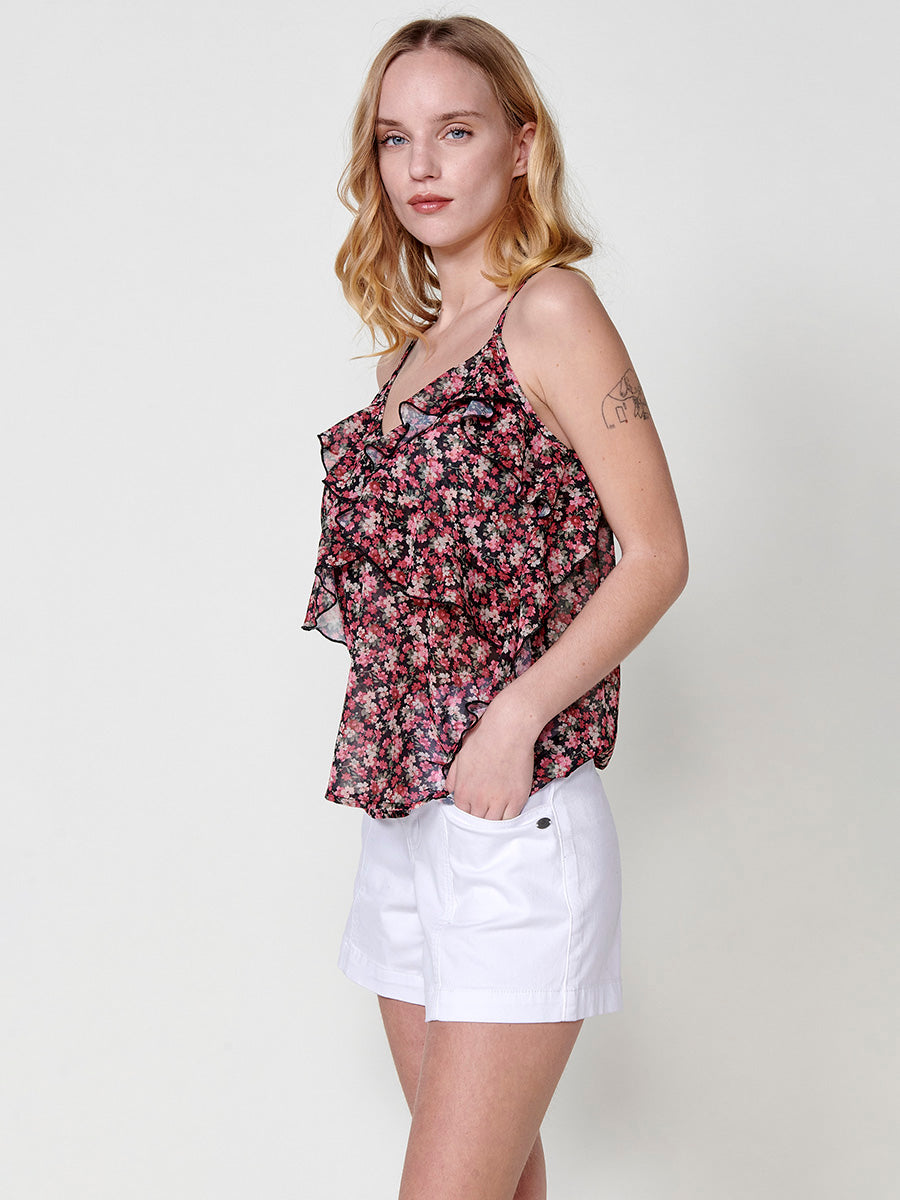 Blusa Mujer Semitransparente Tirantes con Volante – Koroshi 2512BL87